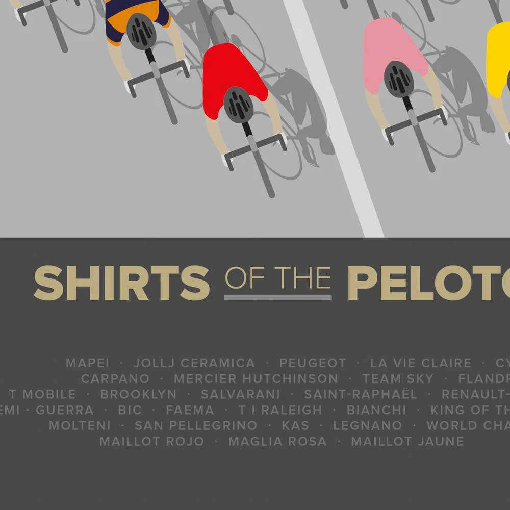 The Shirts of the Peloton - Cycling Print - Image 5