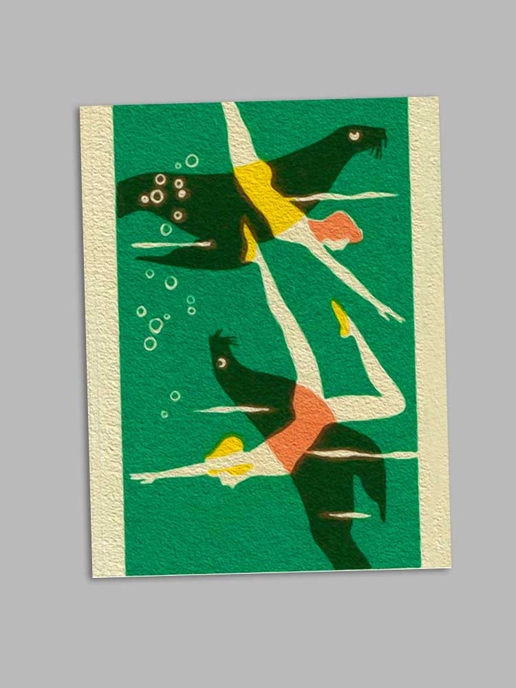 The Swimmers - petite greeting card