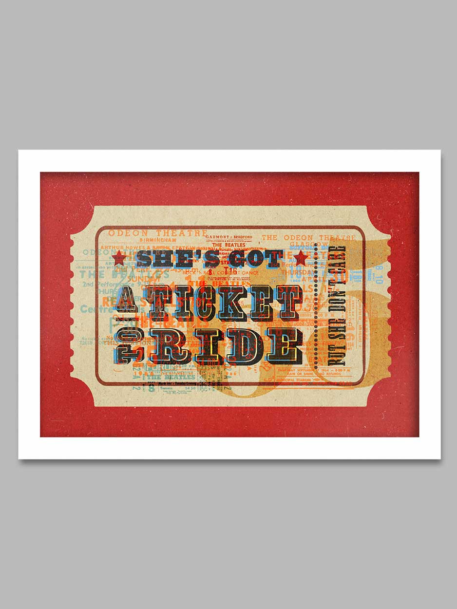 Ticket To Ride - Music Print - Image 2