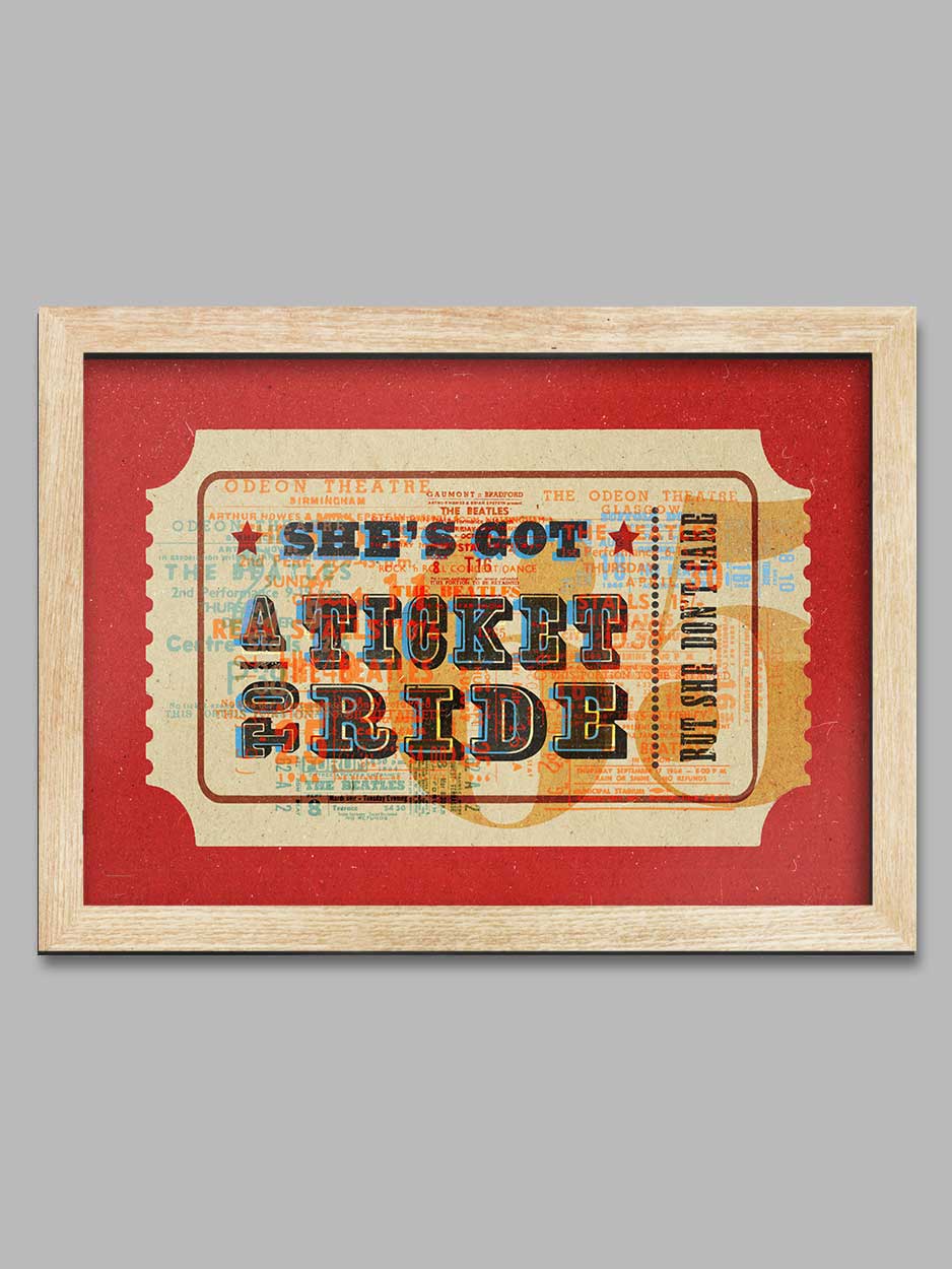 Ticket To Ride - Music Print - Image 3