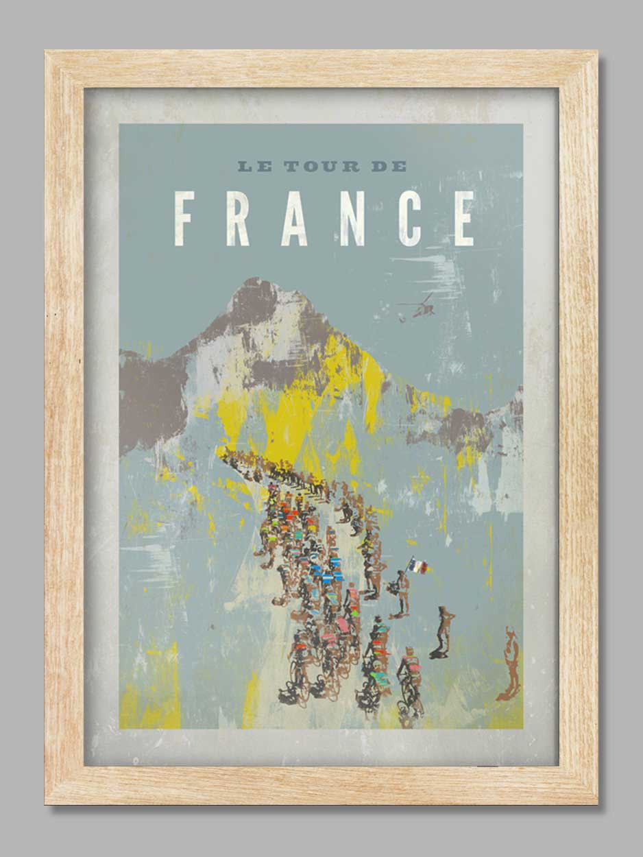 Tour de France Vintage Blue - Cycling Print - Image 3