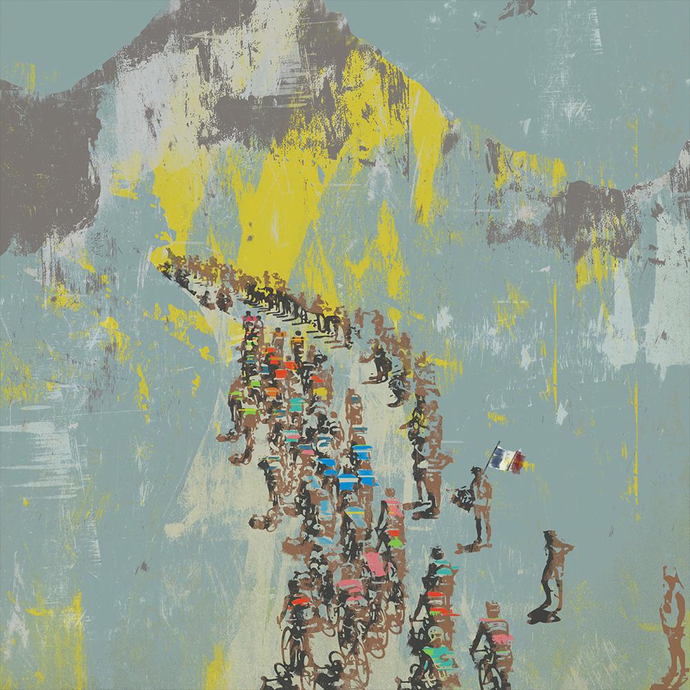 Tour de France Vintage Blue - Cycling Print - Image 5