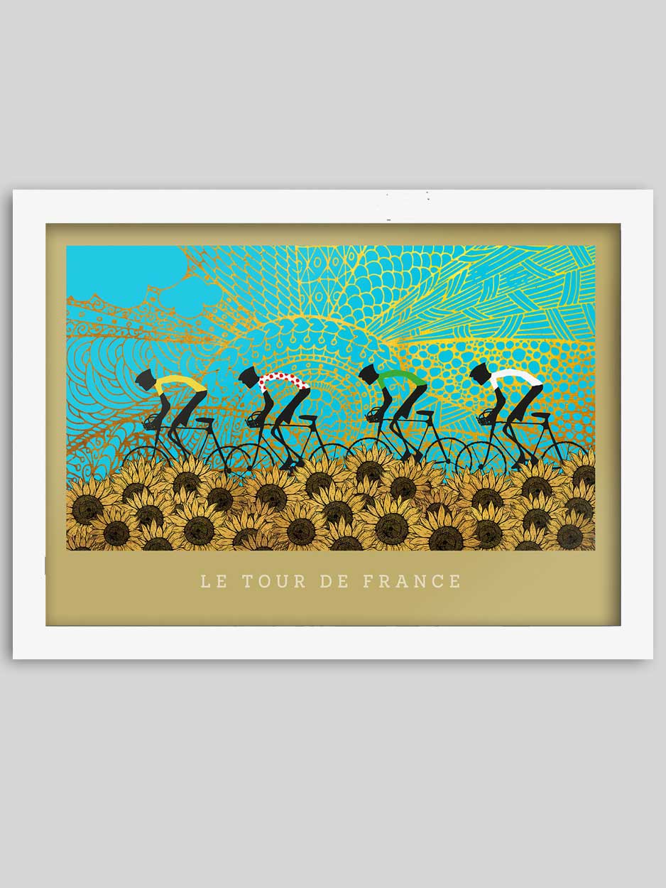 Tour de France Sunflowers - Cycling Print - Image 2