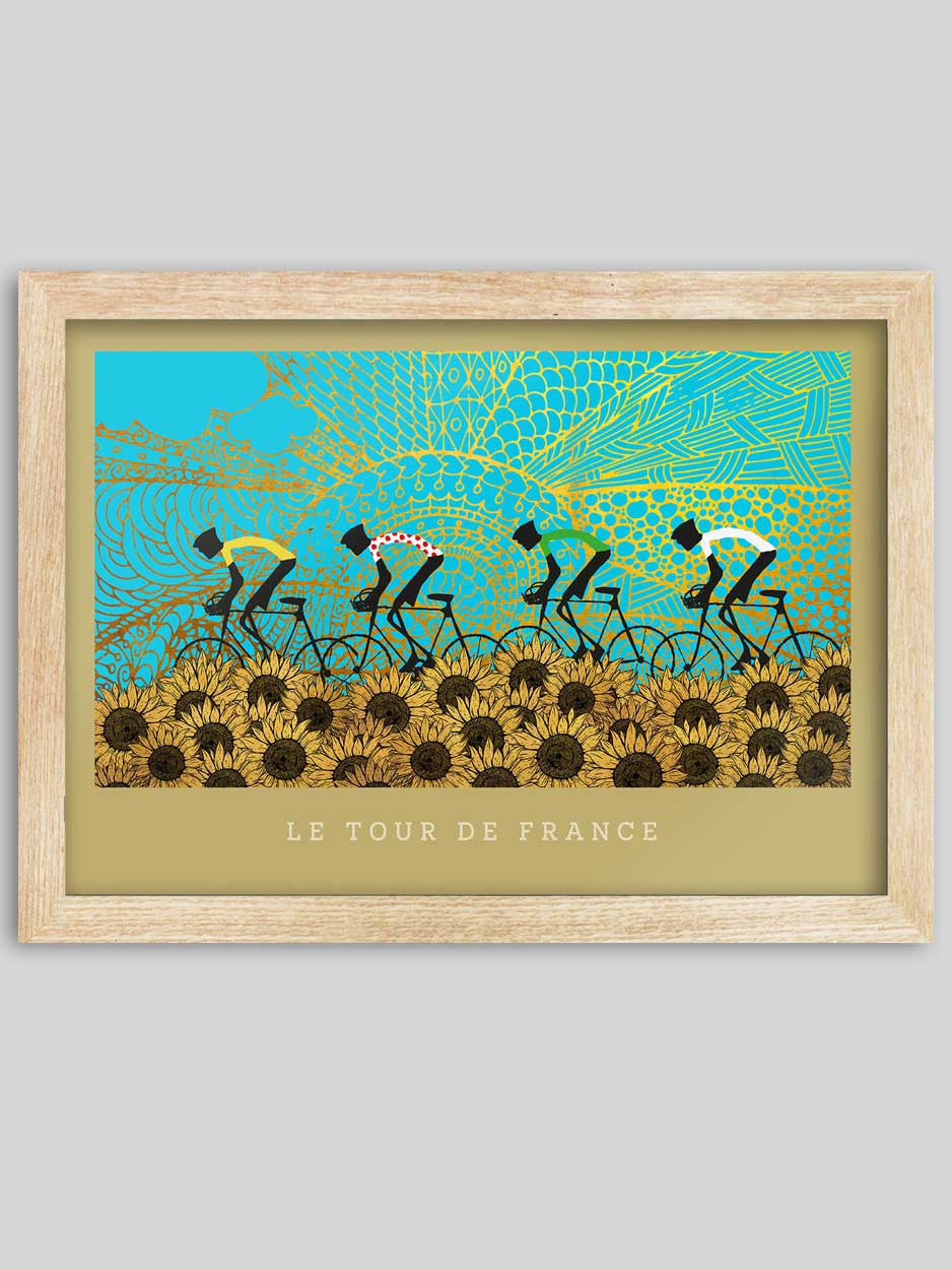 Tour de France Sunflowers - Cycling Print - Image 3