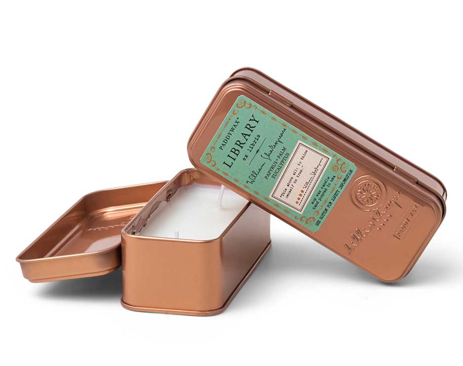 Two Wick Library Candle Travel Tin - William Shakespeare