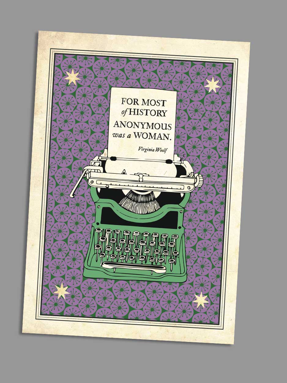 Virginia Woolf - Literary Quote Blank Greeting Card
