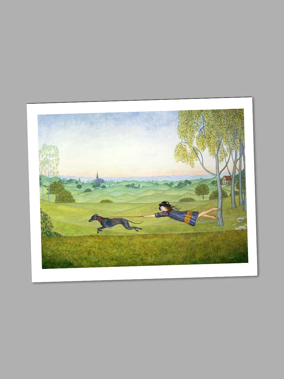 Walking the Dog -  Blank Card