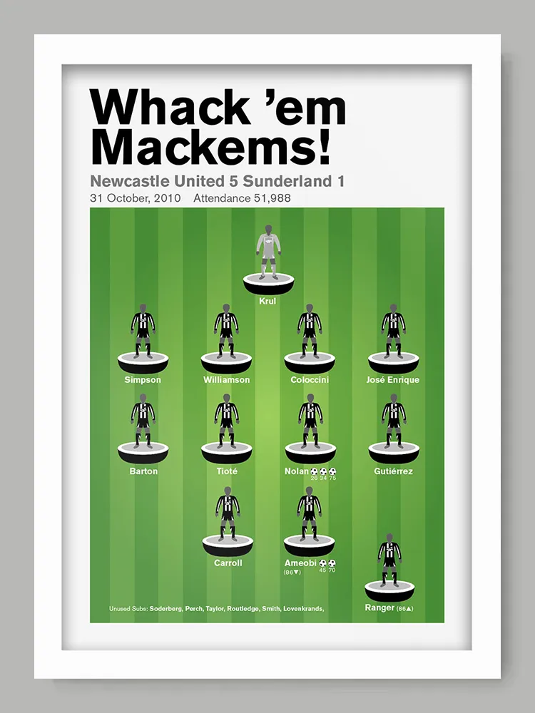 Whack 'em Mackems! - Newcastle United Football Print - Image 2