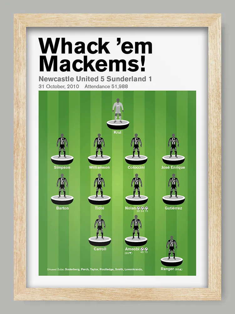 Whack 'em Mackems! - Newcastle United Football Print - Image 3