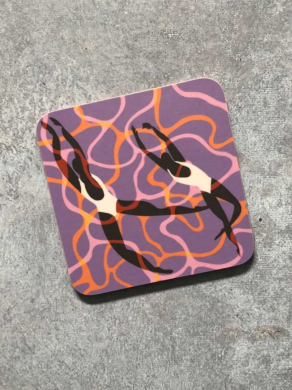 Wild Swim Abstract Coaster Designed by The Northern Line