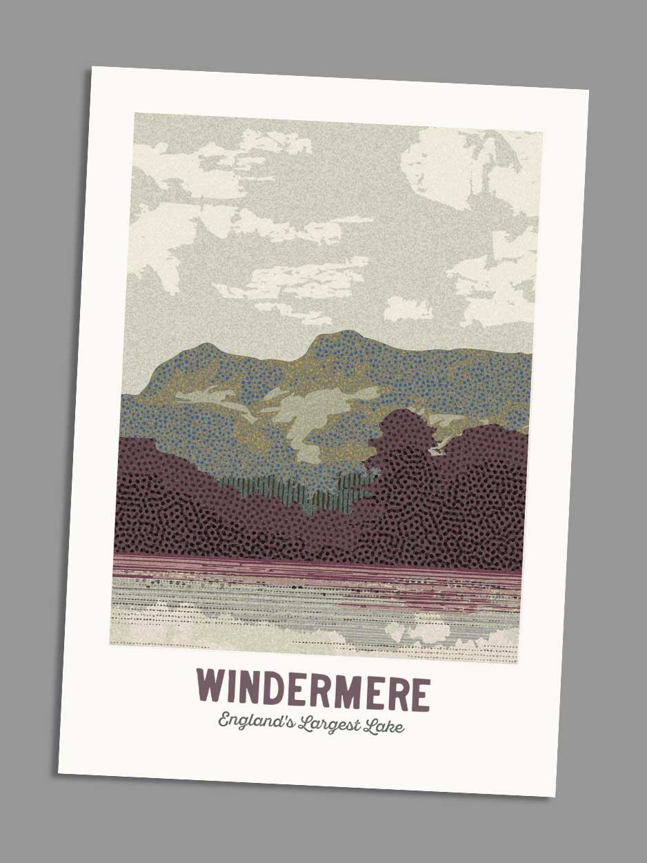 Windermere England's Largest Lake - Blank Greeting Card