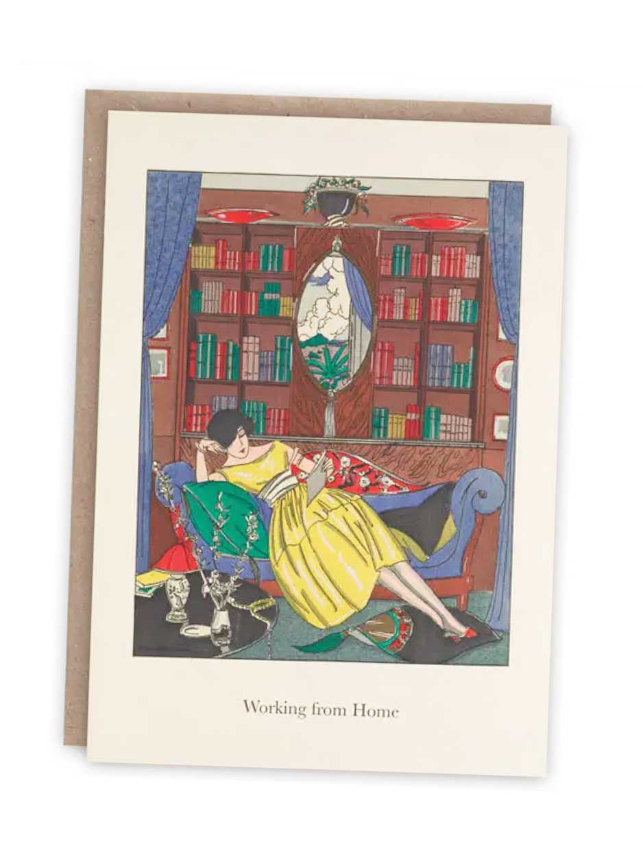 'Working From Home' - Blank Greeting Card