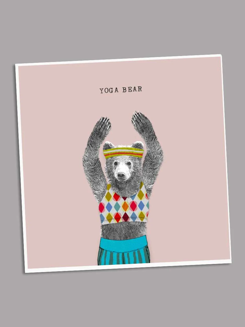Yoga Bear Card- Blank Card