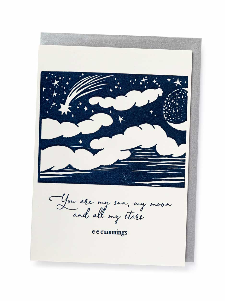 You are my moon, sun & stars - Blank Greeting Card