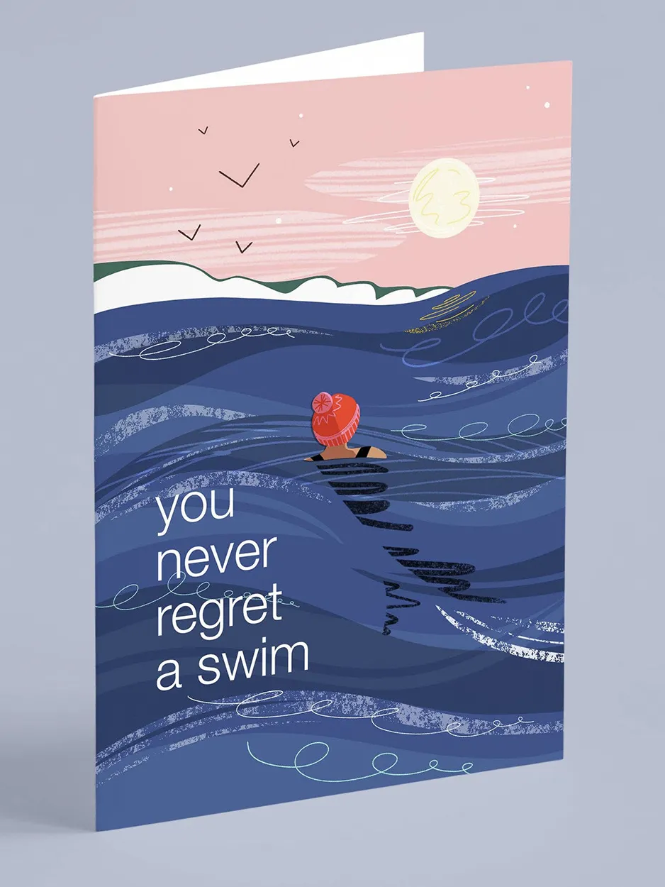 You Never Regret a Swim Greeting Card - Image 2
