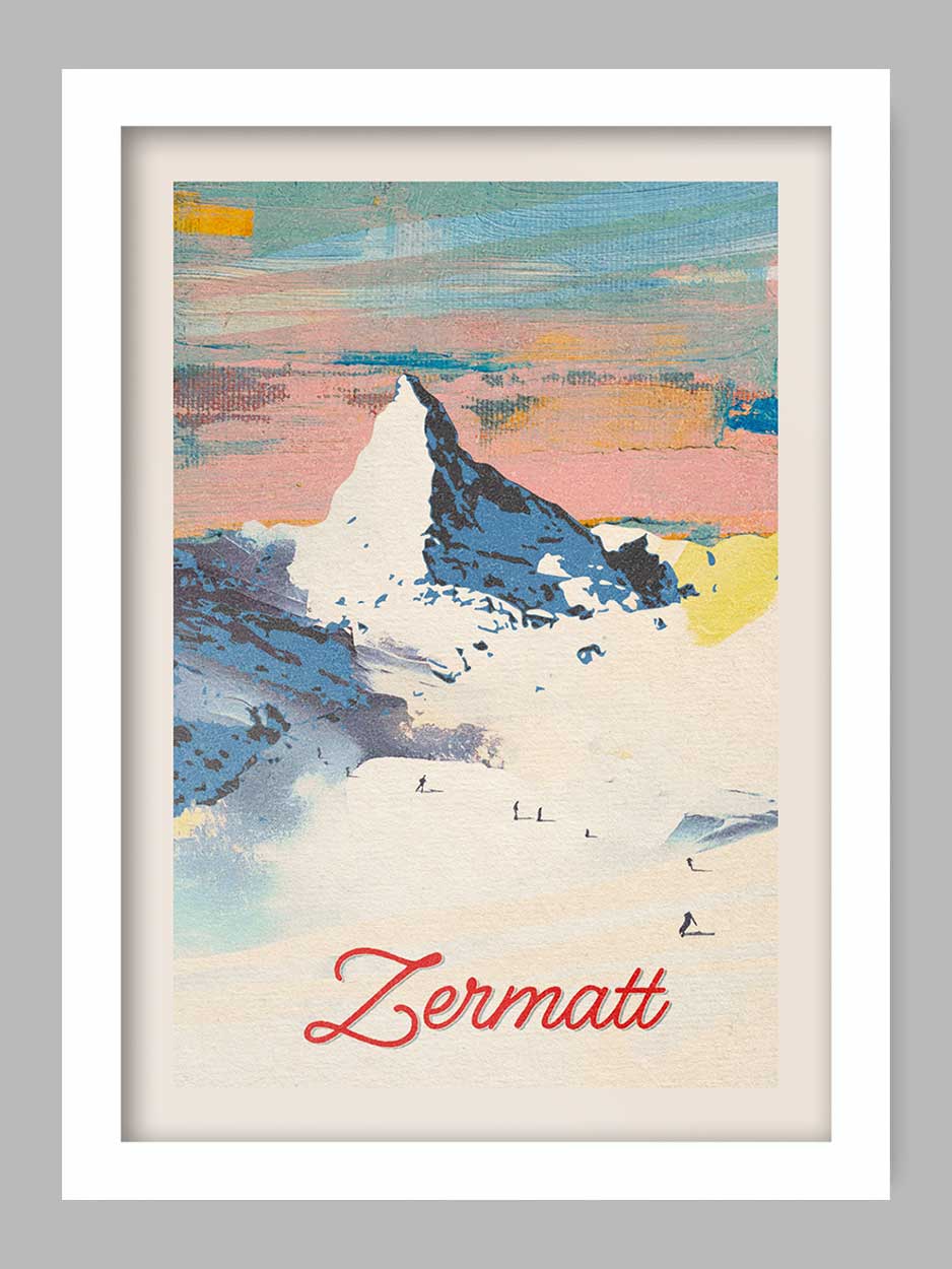 Zermatt - Skiing Print - Image 2